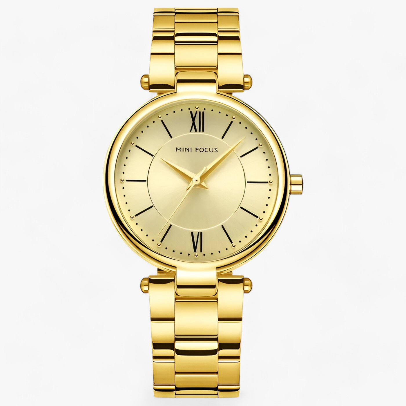 Elegant women's stainless steel quartz watch and minimalist dial