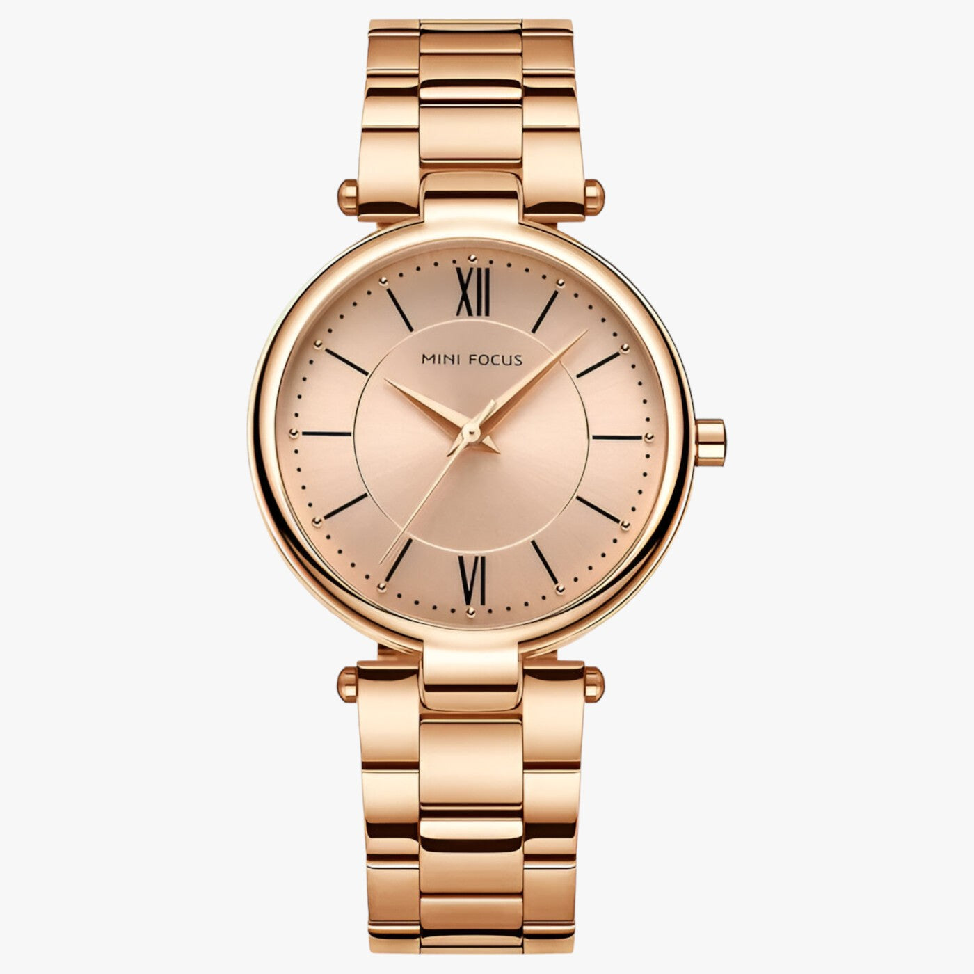 Elegant women's stainless steel quartz watch and minimalist dial