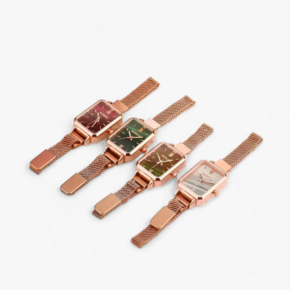 Sophia - Elegant square watch with magnetic bracelet for an effortlessly stylish look