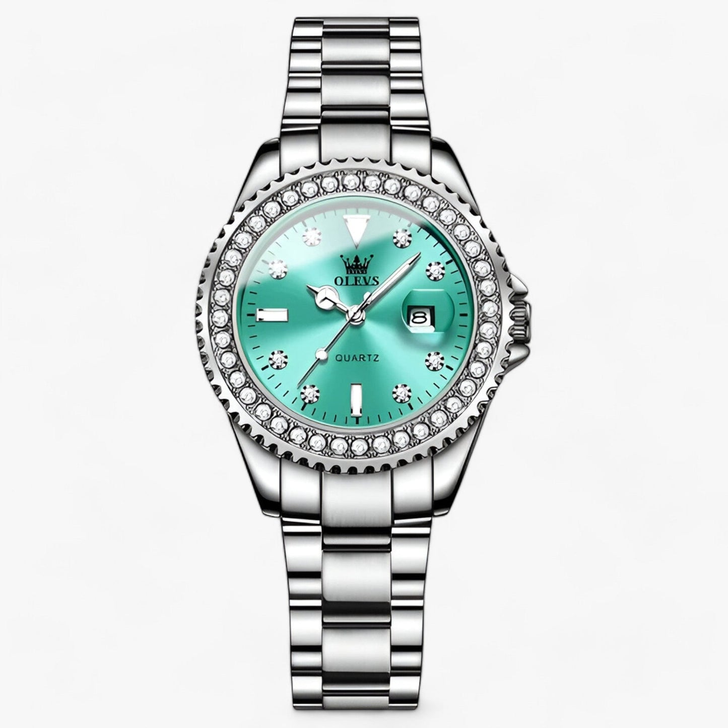 Diamond dial quartz watch and waterproof stainless steel ladies watch