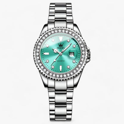 Diamond dial quartz watch and waterproof stainless steel ladies watch