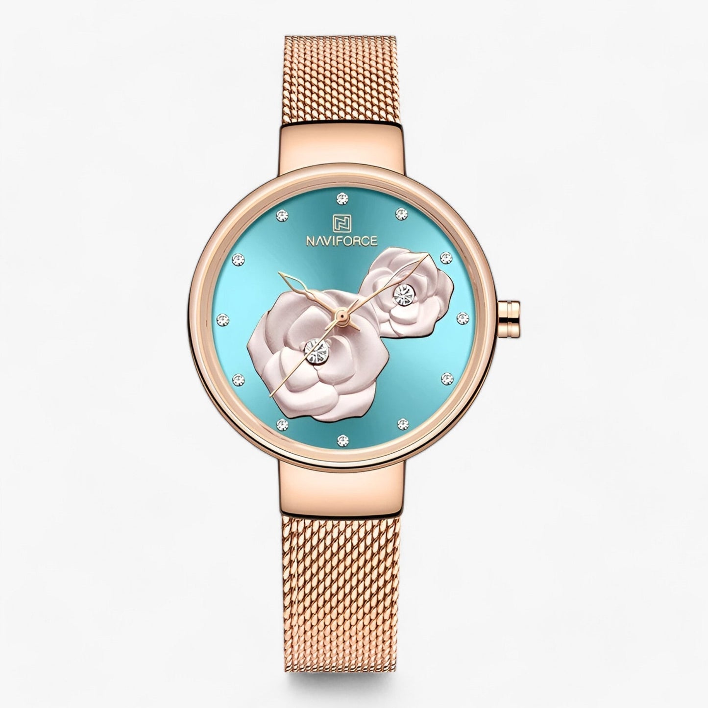 Verité | Steel and glass watch with floral print