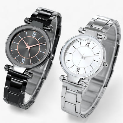 Premium stainless steel round watch