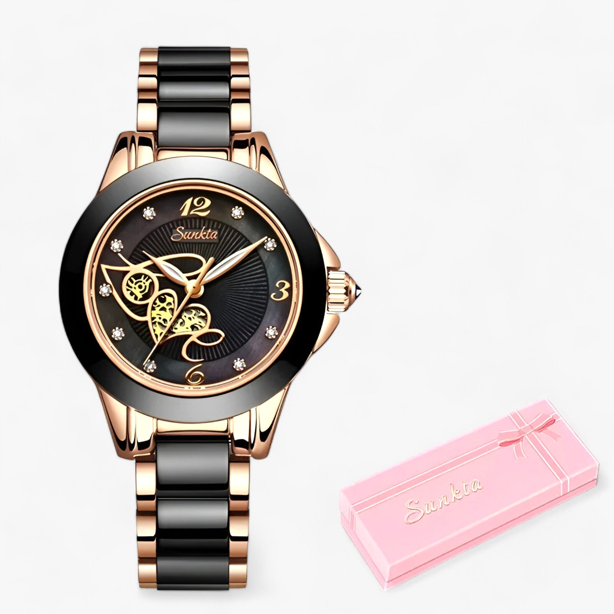 Black heart in rose gold