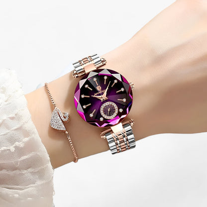 Diora | Women's luxury stainless steel watch with diamond inlays
