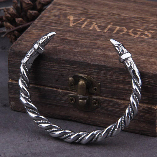 Raven Beak Torc Bracelet - Stainless Steel