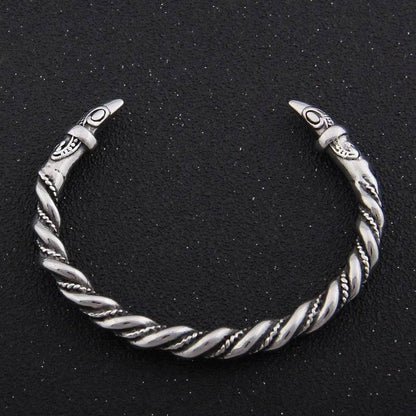 Raven Beak Torc Bracelet - Stainless Steel