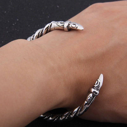 Raven Beak Torc Bracelet - Stainless Steel