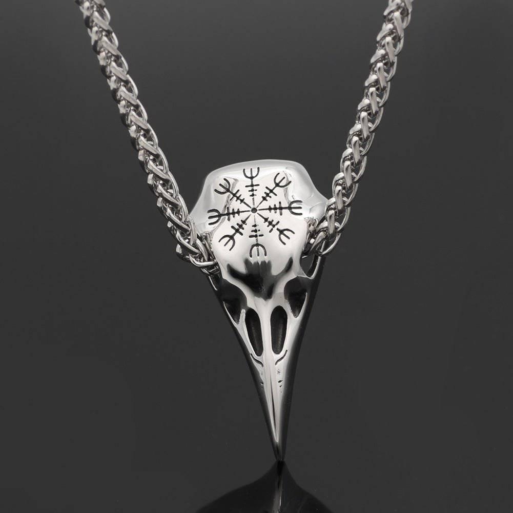 Raven Skull Pendant - Stainless Steel