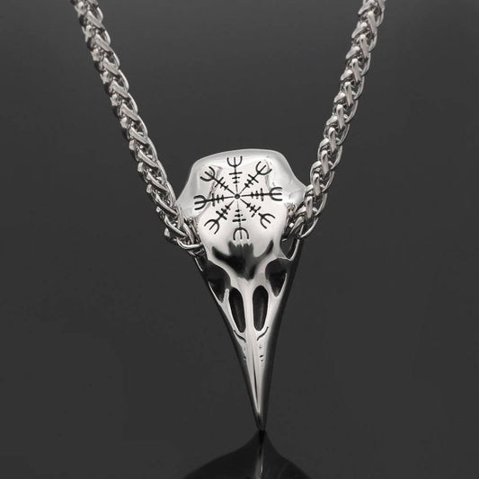 Raven Skull Pendant - Stainless Steel