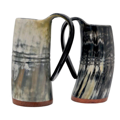 Redwood Base Drinking Horn Mug with Stripes