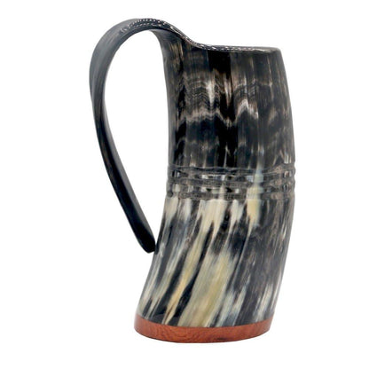Redwood Base Drinking Horn Mug with Stripes