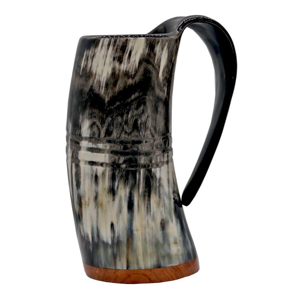 Redwood Base Drinking Horn Mug with Stripes