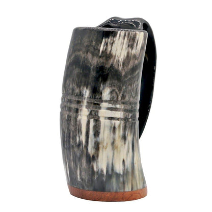 Redwood Base Drinking Horn Mug with Stripes