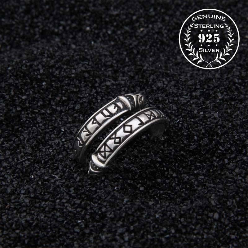 Runic Band Ring - Sterling Silver