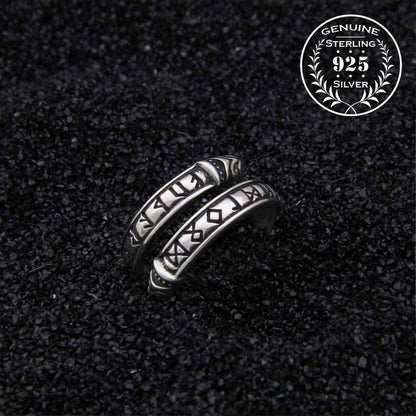 Runic Band Ring - Sterling Silver