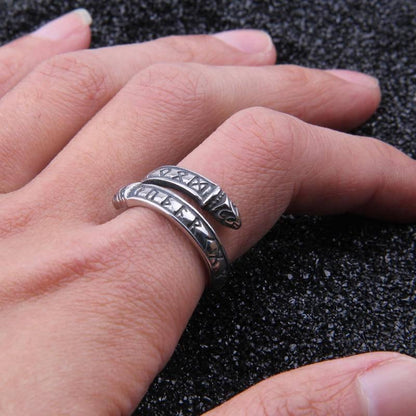 Runic Band Ring - Sterling Silver