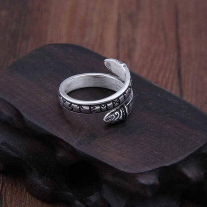 Runic Band Ring - Sterling Silver