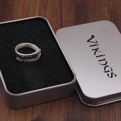 Runic Band Ring - Sterling Silver