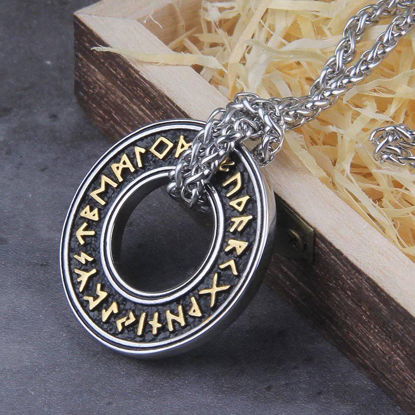 Runic Circle Pendant - Stainless Steel