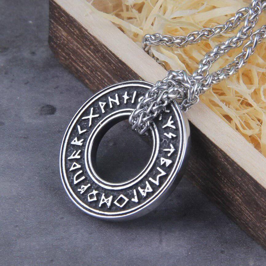 Runic Circle Pendant - Stainless Steel