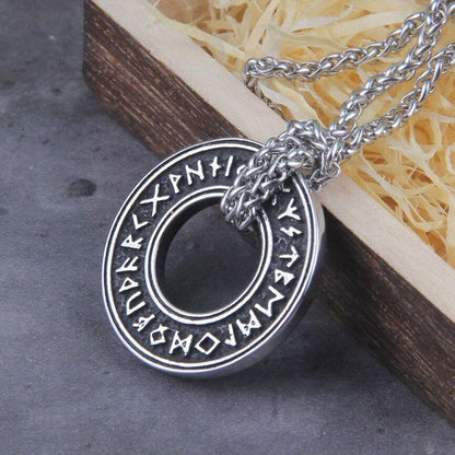 Runic Circle Pendant - Stainless Steel