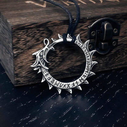 Runic Jormungandr Pendant - Stainless Steel