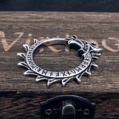 Runic Jormungandr Pendant - Stainless Steel