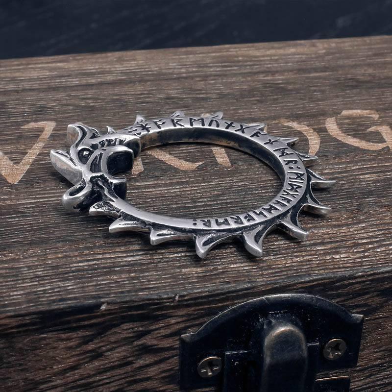 Runic Jormungandr Pendant - Stainless Steel