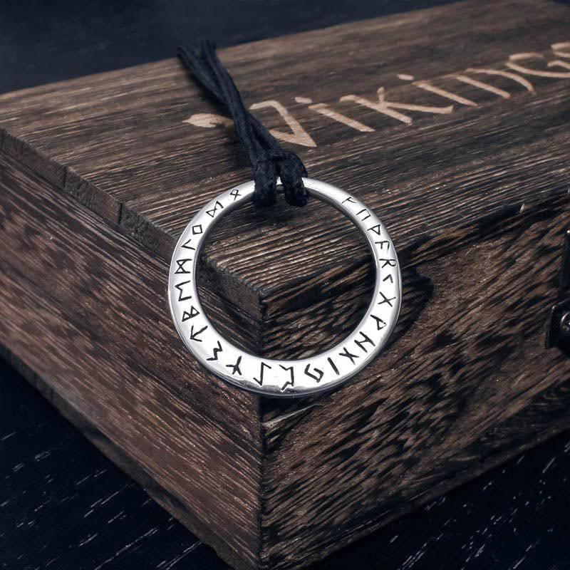 Runic Moon Pendant - Stainless Steel