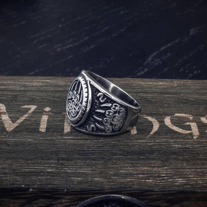 Sign of Veles Signet Ring - Stainless Steel