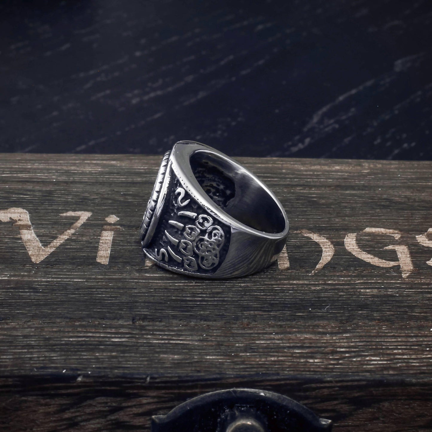 Sign of Veles Signet Ring - Stainless Steel