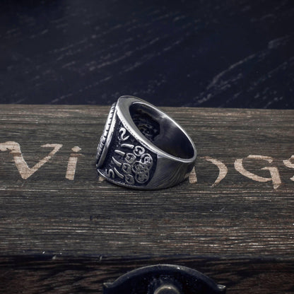 Sign of Veles Signet Ring - Stainless Steel
