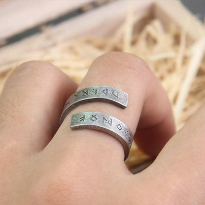 Simple Runic Band Ring - Stainless Steel