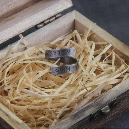 Simple Runic Band Ring - Stainless Steel