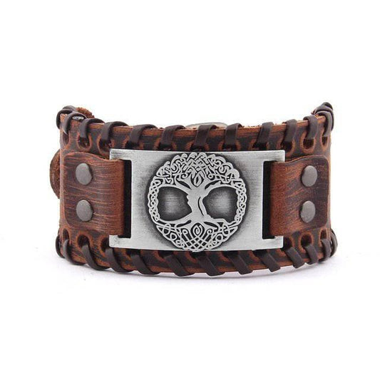 Tree Of Life Leather Wrap Bracelet