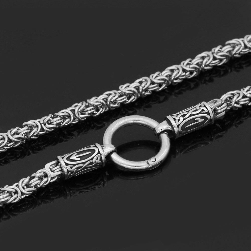 Tyr's Runed King's Chain with Mjölnir - Stainless Steel