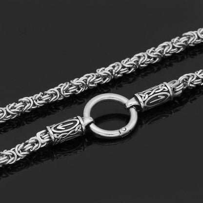 Tyr's Runed King's Chain with Mjölnir - Stainless Steel