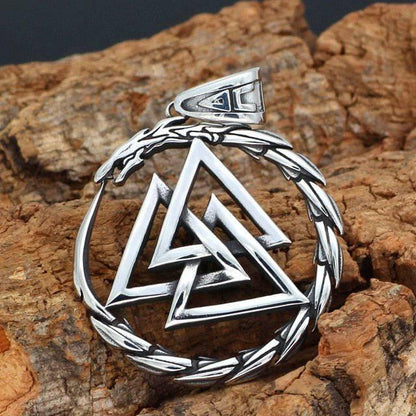 Valknut Jormungandr Pendant - Stainless Steel