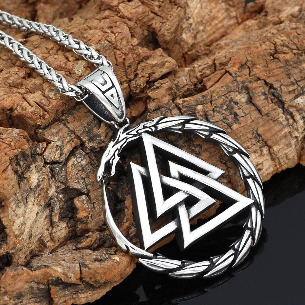 Valknut Jormungandr Pendant - Stainless Steel