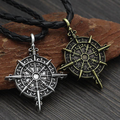 Vegvisir Compass Wheel Amulet