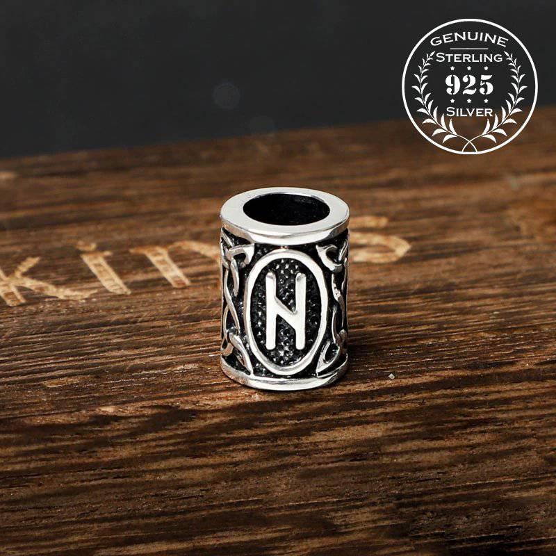 Viking Bead for Hair or Beard - Sterling Silver