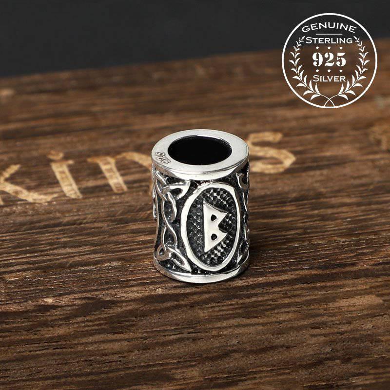 Viking Bead for Hair or Beard - Sterling Silver