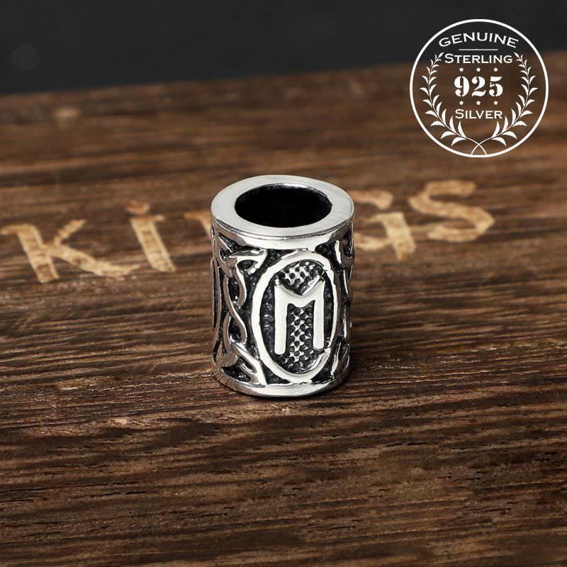 Viking Bead for Hair or Beard - Sterling Silver