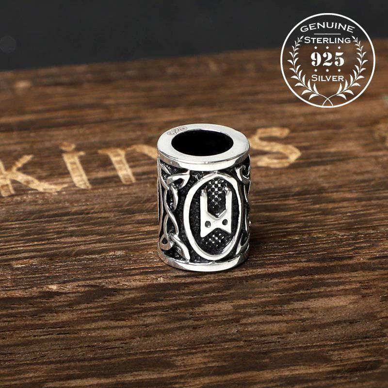Viking Bead for Hair or Beard - Sterling Silver