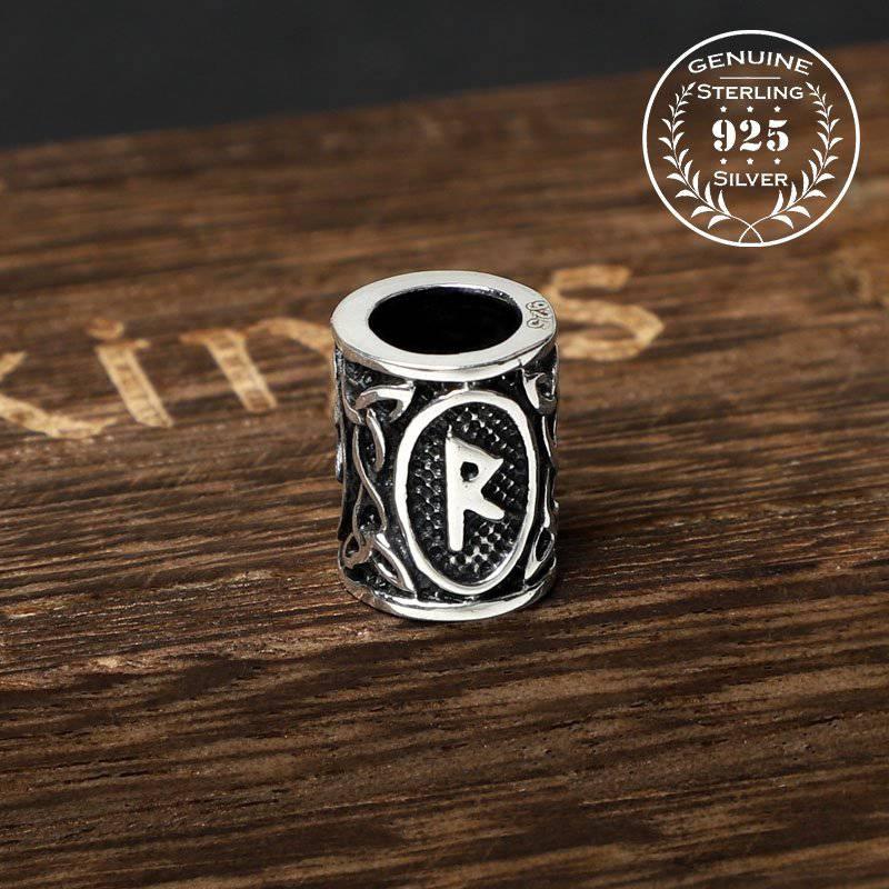 Viking Bead for Hair or Beard - Sterling Silver