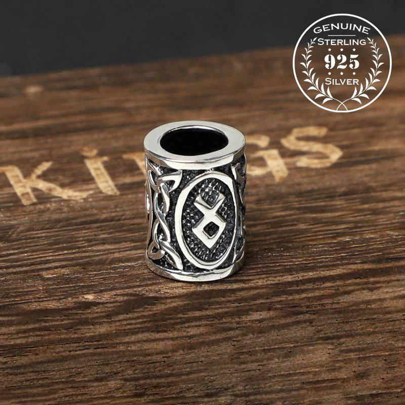 Viking Bead for Hair or Beard - Sterling Silver