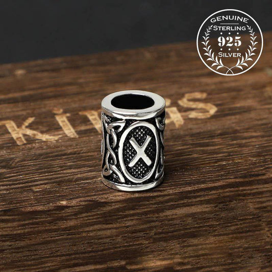 Viking Bead for Hair or Beard - Sterling Silver