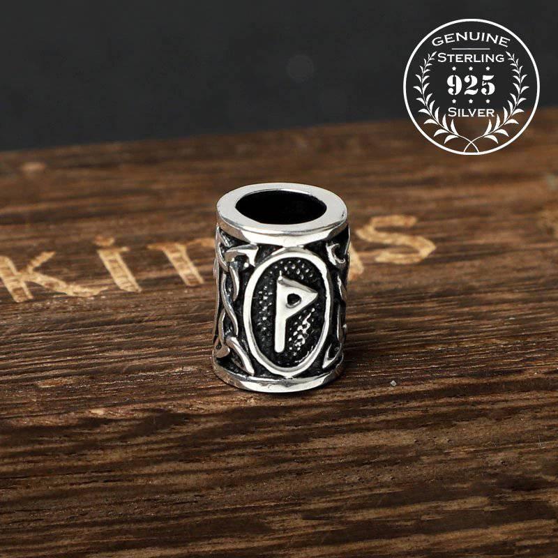 Viking Bead for Hair or Beard - Sterling Silver