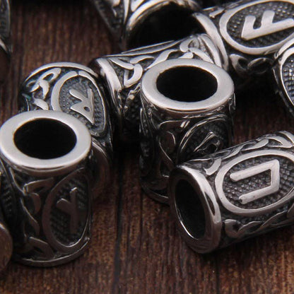 Viking Charm Beads for Hair or Beard - Stainless Steel (24pcs)
